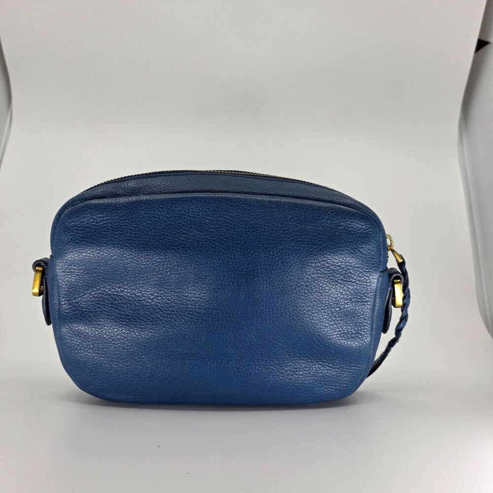 🗝️ Fossil Kendall Blue Suede Flap Fringe Crossbody ✨ Boho Western Bag 🗝️ - Picture 3 of 10